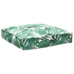 vidaXL Coussin pour assise de palette Motif de feuille 80 x 80 x 12 cm
