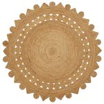 vidaXL Tapis Marron Ø 180 cm Jute