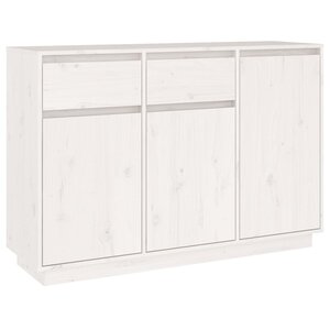 vidaXL Buffet blanc 110x34x75 cm bois massif de pin
