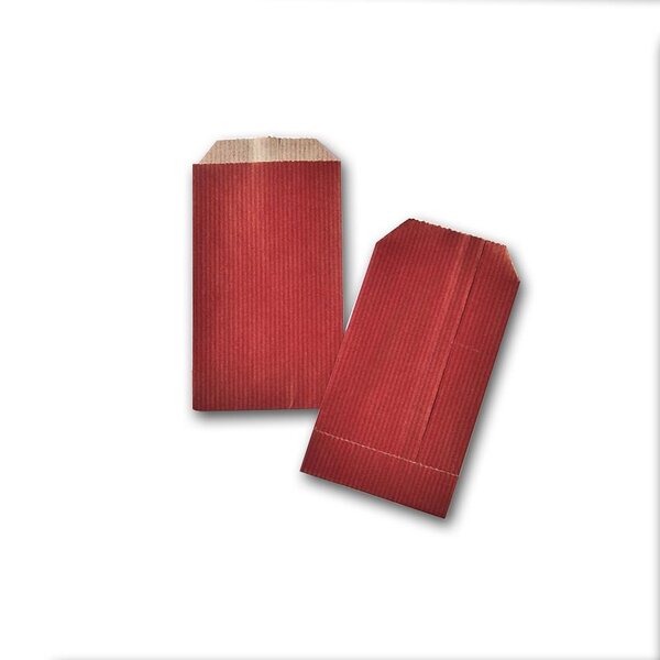 Boîte de 250 pochettes cadeau kraft rouges 70x120  60 g/m² gpv