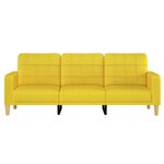 vidaXL Canapé à 3 places Jaune clair 180 cm Tissu