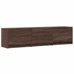 vidaXL Meuble TV avec LED avec LED Chêne brun 165 x 34 x 40 cm