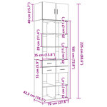 vidaXL Armoire de rangement sonoma gris 70x42 5x225 cm