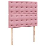 vidaXL Sommier à lattes de lit avec matelas Rose 120x200 cm Velours