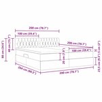 vidaXL Lit de rangement LED avec matelas Gris foncé 200 x 200 cm