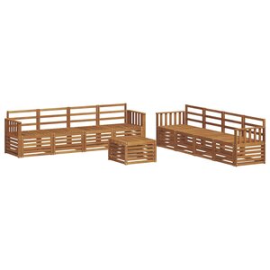 vidaXL Ensemble de canapés d'extérieur 9 pc Naturel