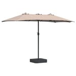 vidaXL Parasol de jardin 385 x 209 x 244 cm Polyester Taupe