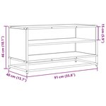 vidaXL Meuble TV chêne marron 91x40x46 cm bois d'ingénierie et métal
