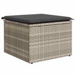 vidaXL Salon de jardin avec coussins 7 Pièces gris clair résine tressée