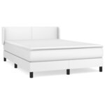 vidaXL Sommier à lattes de lit avec matelas Blanc 140x200cm Similicuir