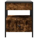 vidaXL Table de chevet avec LED infini chêne fumé 40x40x51 cm
