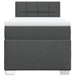 vidaXL Sommier à lattes de lit et matelas Gris foncé 90x190 cm Tissu