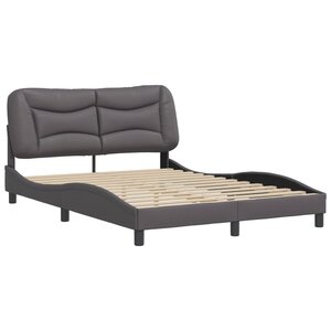 vidaXL Cadre de lit avec tête de lit Gris 140x200 cm Similicuir