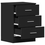 vidaXL Tables de chevet 2 Pièces Noir 38x35x56 cm Bois d'ingénierie
