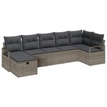 vidaXL Ensemble de canapé de jardin 7 Pièces Gris 287 x 122 x 85 cm