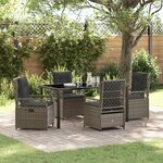 vidaXL Ensemble de salle à manger pour jardin 5 Pièces Gris polyrotin