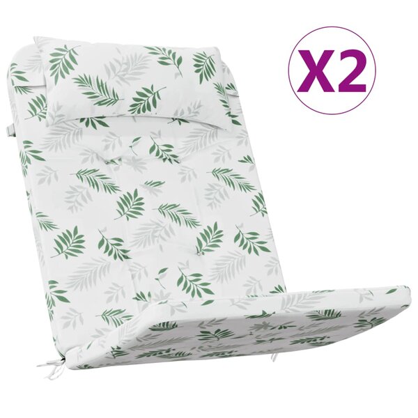 vidaXL Coussins de chaise adirondack lot de 2 modèle de feuille