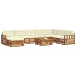 vidaXL Ensemble de canapés d'extérieur 9 Pièces Naturel et Crème