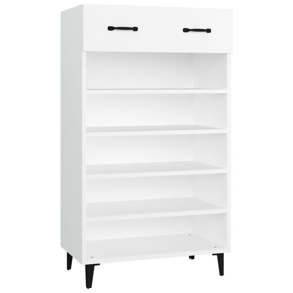 vidaXL Armoire à chaussures Blanc 60x35x105 cm Bois d'ingénierie