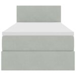 vidaXL Lit de rangement LED avec matelas Gris clair 90 x 190 cm