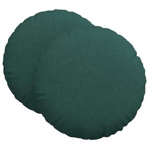 vidaXL Coussins de siège 2 pc Tissu Vert foncé Ø60 x 21 cm