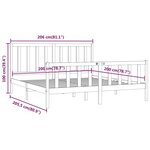 vidaXL Cadre de lit Noir Bois massif 200x200 cm