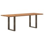 vidaXL Table à manger et bord naturel bois massif chêne rectangulaire