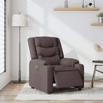 vidaXL Fauteuil inclinable électrique Marron foncé Tissu