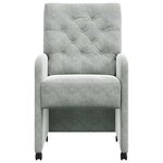 vidaXL Chaises de Salle à Manger avec Roues 2 Pièces Gris clair