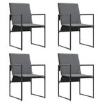 vidaXL Ensemble de salle à manger pour jardin 5 Pièces Noir Acier