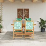 vidaXL Ensemble de salle à manger pour jardin 5 Pièces Motif de feuille