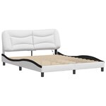 vidaXL Cadre de lit avec LED sans matelas Hvar blanc et noir 160x200 cm