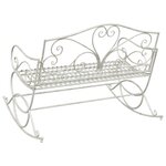 vidaXL Banc de jardin Blanc antique Acier