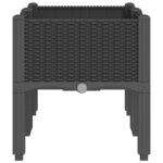 vidaXL Jardinière avec pieds noir 80x40x42 cm PP