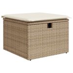 vidaXL Ensemble de canapé de jardin 6 Pièces Beige Poly rotin