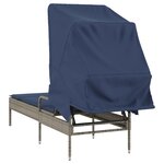 vidaXL Chaise longue avec auvent gris résine tressée