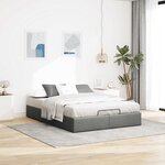 vidaXL Cadre de lit ottoman sans matelas gris foncé 140x190 cm tissu
