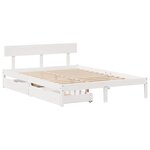 vidaXL Cadre de lit sans matelas blanc 135x190 cm bois de pin massif