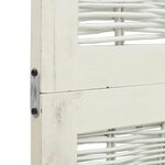 vidaXL Cloison de séparation 5 panneaux blanc bois de paulownia massif