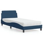 vidaXL Lit avec matelas bleu 80x200 cm tissu