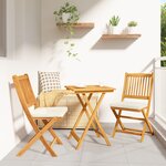 Set de bistro de jardin en 3 pièces en bois d'acacia