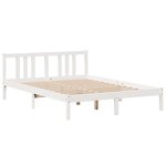 vidaXL Cadre de lit avec tête de lit sans matelas blanc 160x200 cm