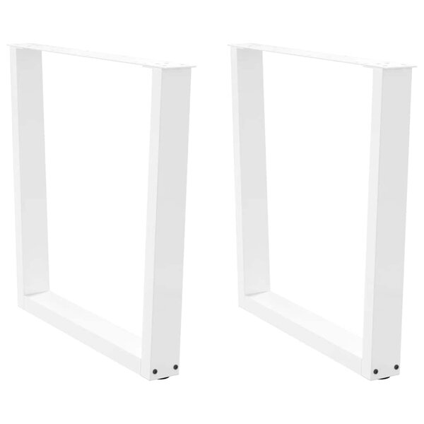 vidaXL Pieds de table à manger en forme de V  2 pièces  blanc  80 x (72-73 3) cm  acier