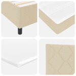 vidaXL Lit à ressort avec matelas et LED Crème 160x200 cm Tissu