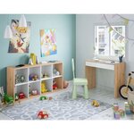 Bibliotheque étagere NOA - Blanc et chêne - 8 cases - 137 x 71 5 x 33 cm
