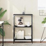 vidaXL Bibliothèque à 3 niveaux noir 59x35x90 5 cm bois d'ingénierie