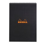 Bloc bureau noir rhodia spirale 80 feuilles 5 x 5 cm n° 18 format 21 x 29 7 cm - lot de 5