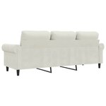 vidaXL Canapé à 3 places Crème 180 cm Velours