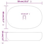 vidaXL Vasque à poser marron et bleu ovale 59x40x14 cm céramique