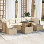 vidaXL Ensemble de canapé de jardin avec coussin 8 Pièces beige et crème